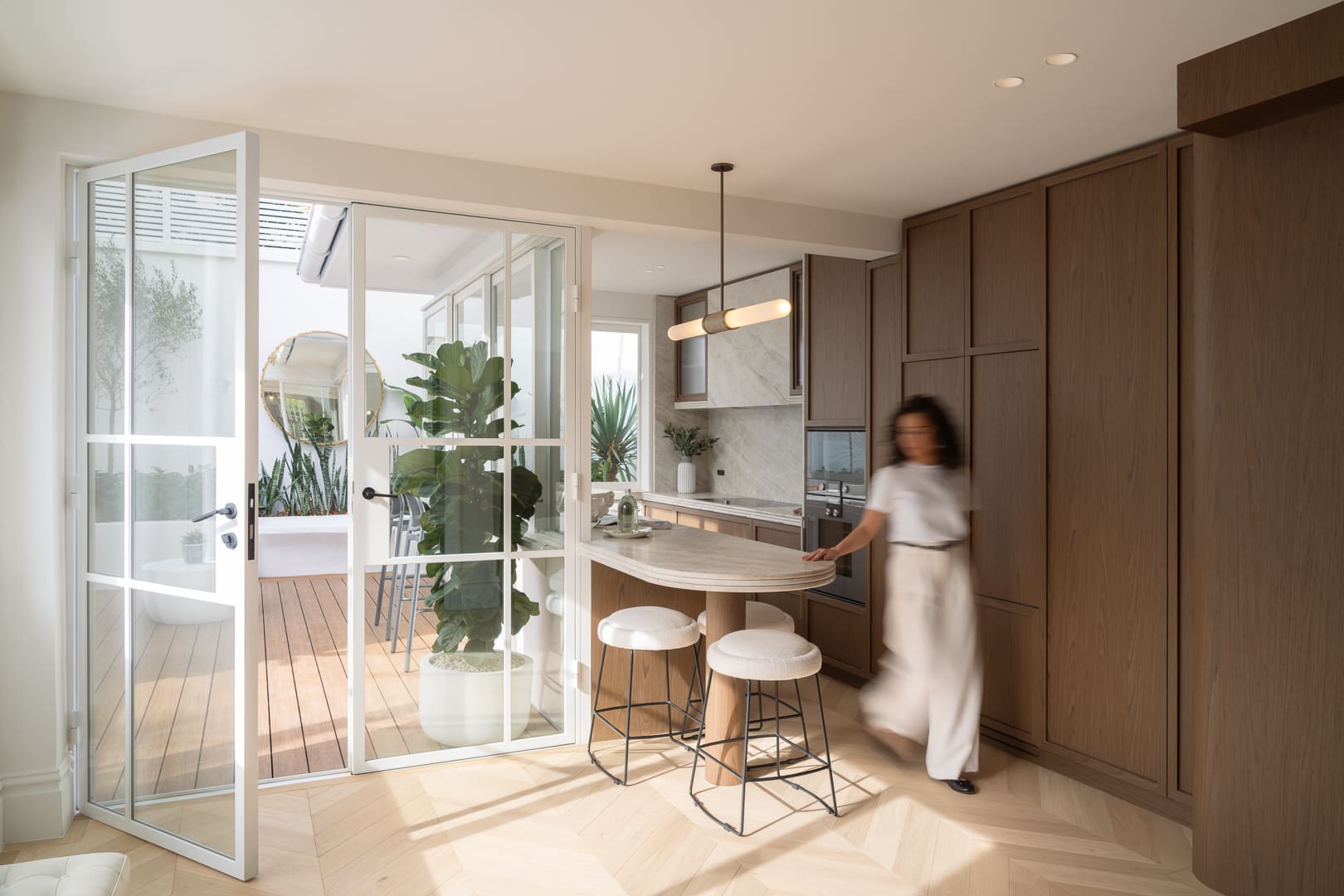 Heritage terrace interior in white